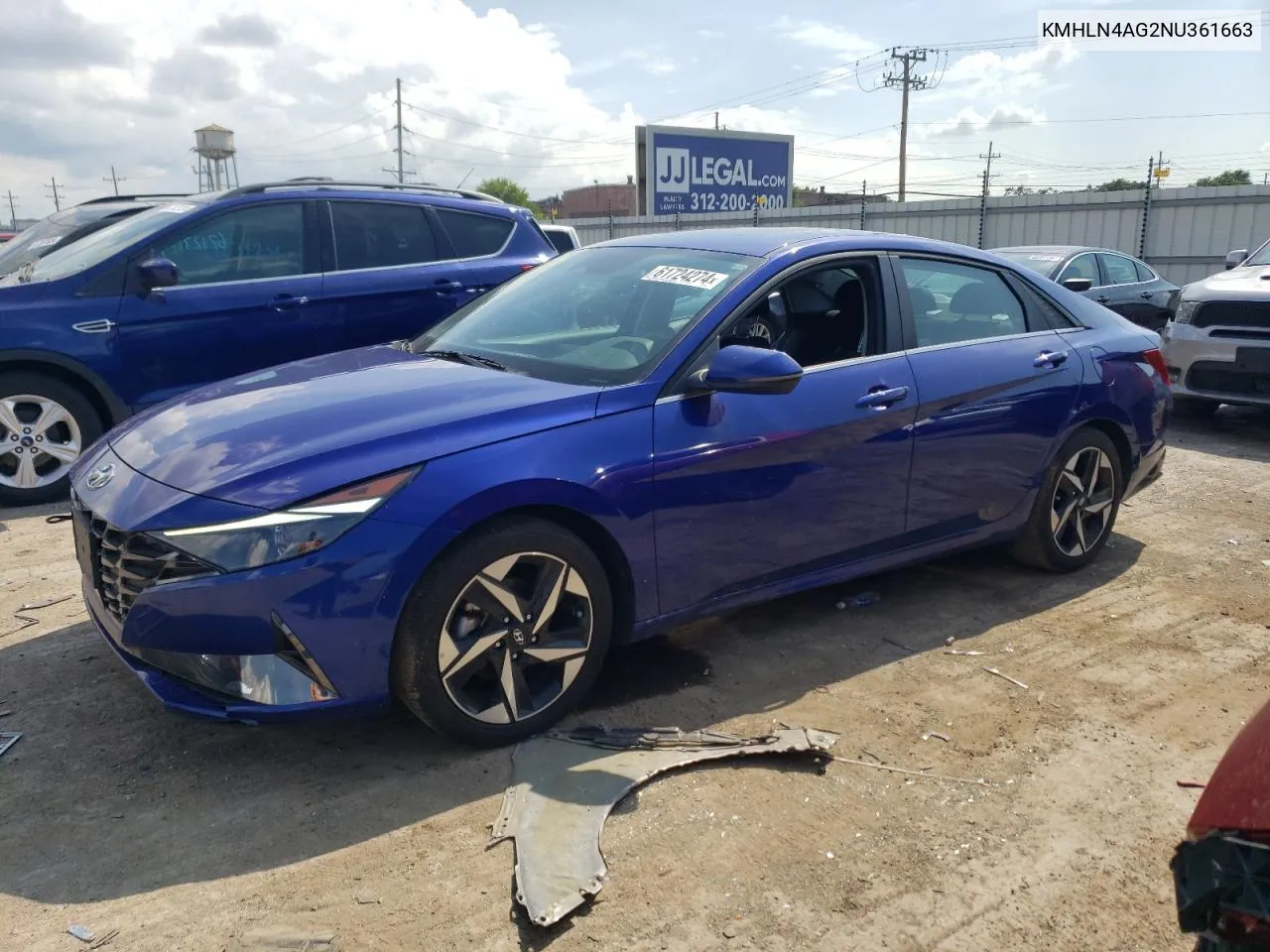 2022 Hyundai Elantra Sel VIN: KMHLN4AG2NU361663 Lot: 61724274