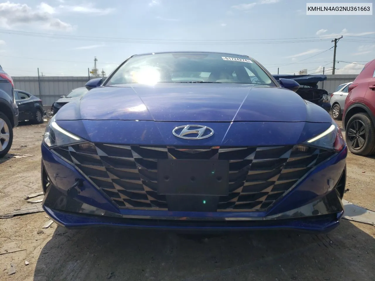 2022 Hyundai Elantra Sel VIN: KMHLN4AG2NU361663 Lot: 61724274