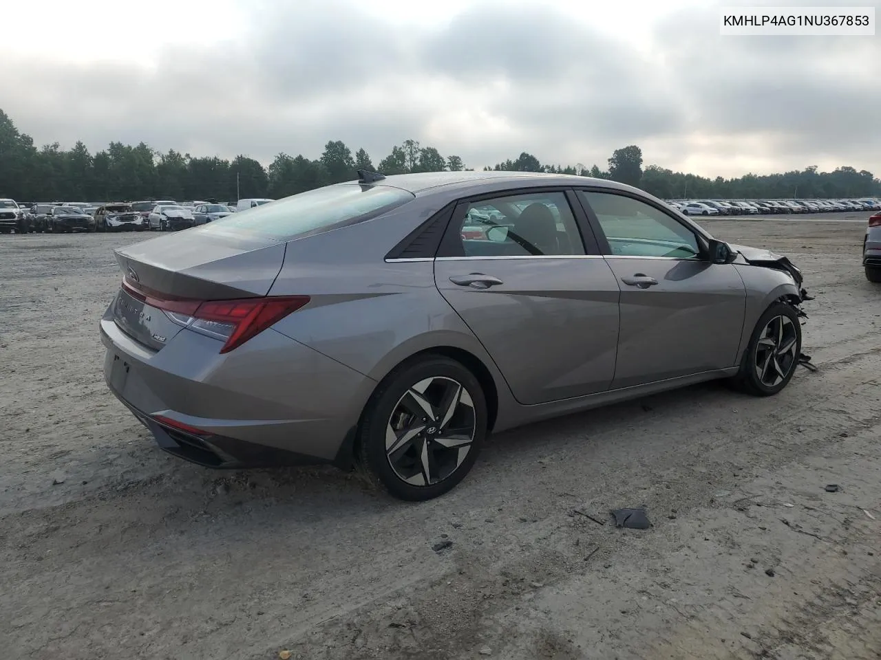 2022 Hyundai Elantra Limited VIN: KMHLP4AG1NU367853 Lot: 62390384