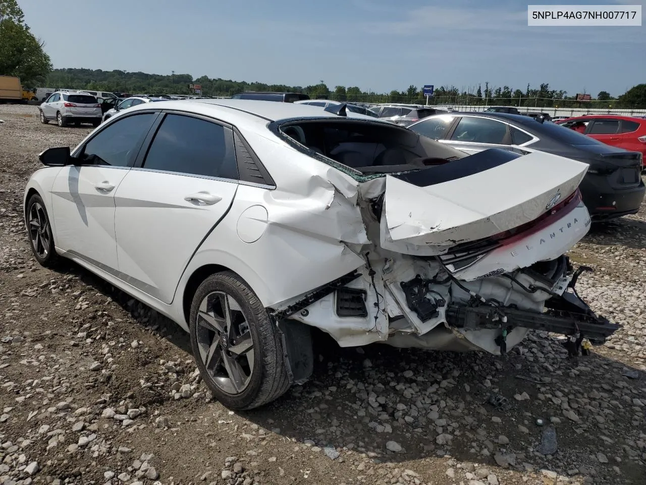 5NPLP4AG7NH007717 2022 Hyundai Elantra Limited