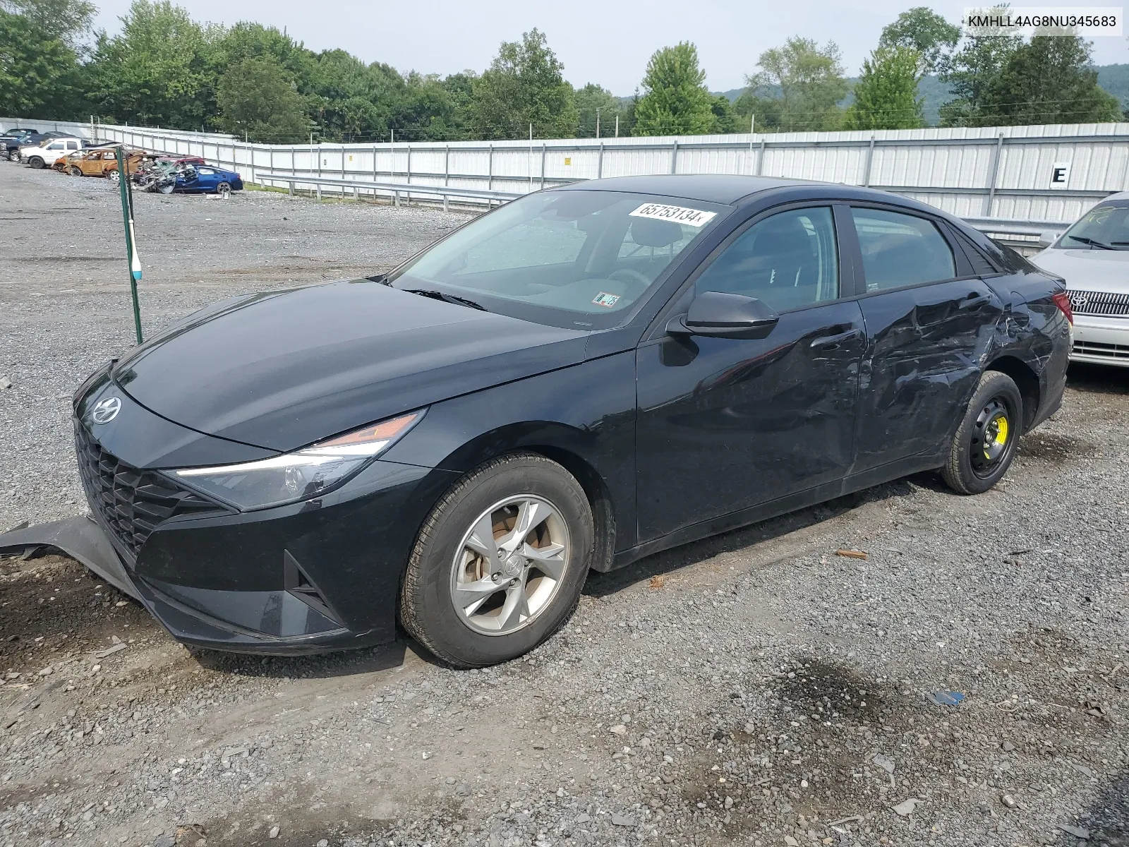 2022 Hyundai Elantra Se VIN: KMHLL4AG8NU345683 Lot: 65753134