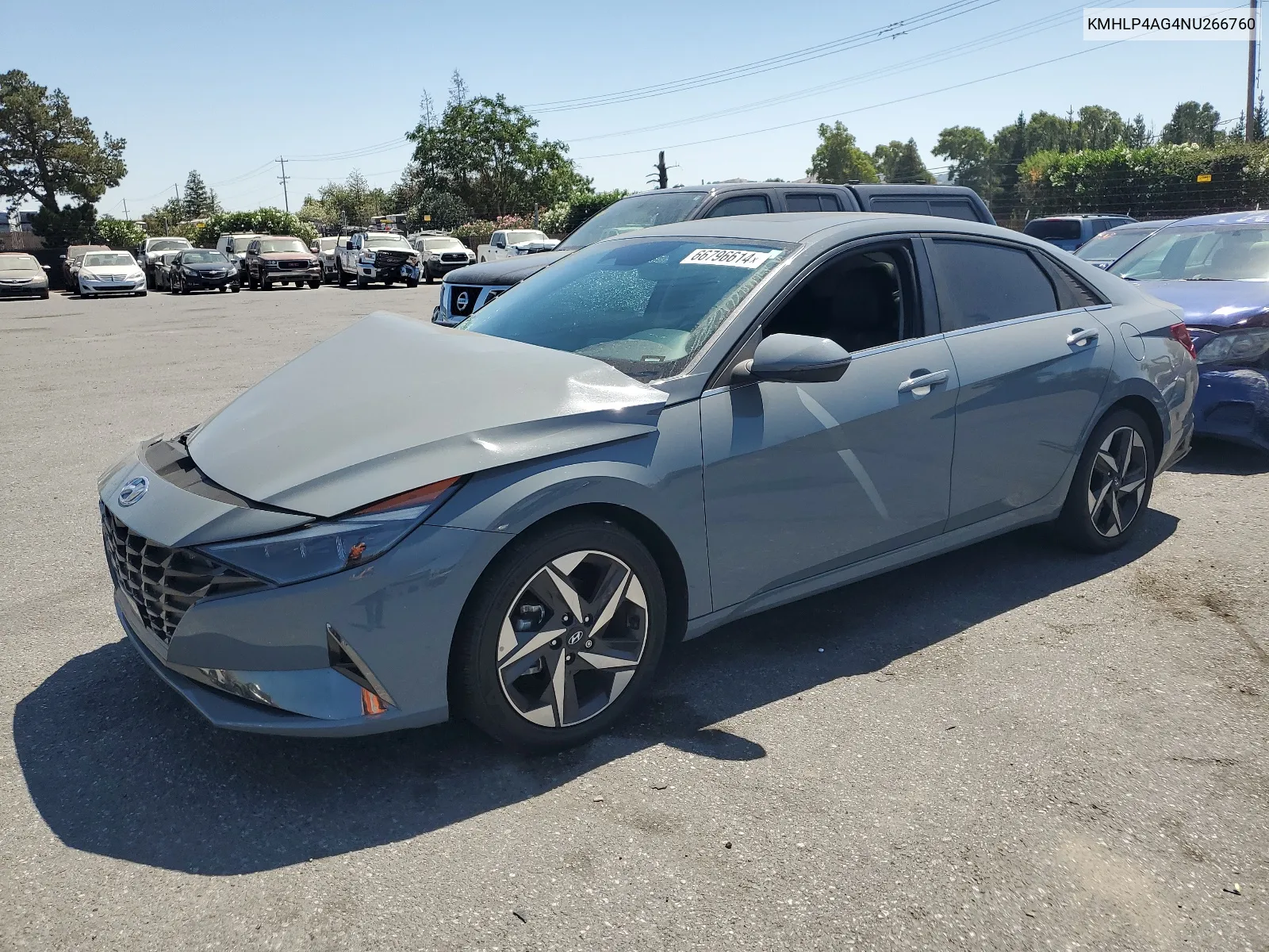 2022 Hyundai Elantra Limited VIN: KMHLP4AG4NU266760 Lot: 66796614