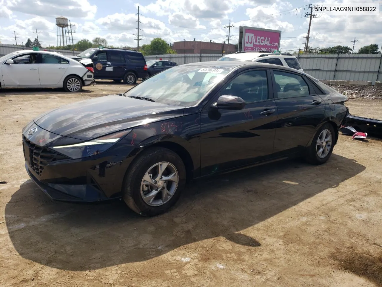 2022 Hyundai Elantra Se VIN: 5NPLL4AG9NH058822 Lot: 69200944