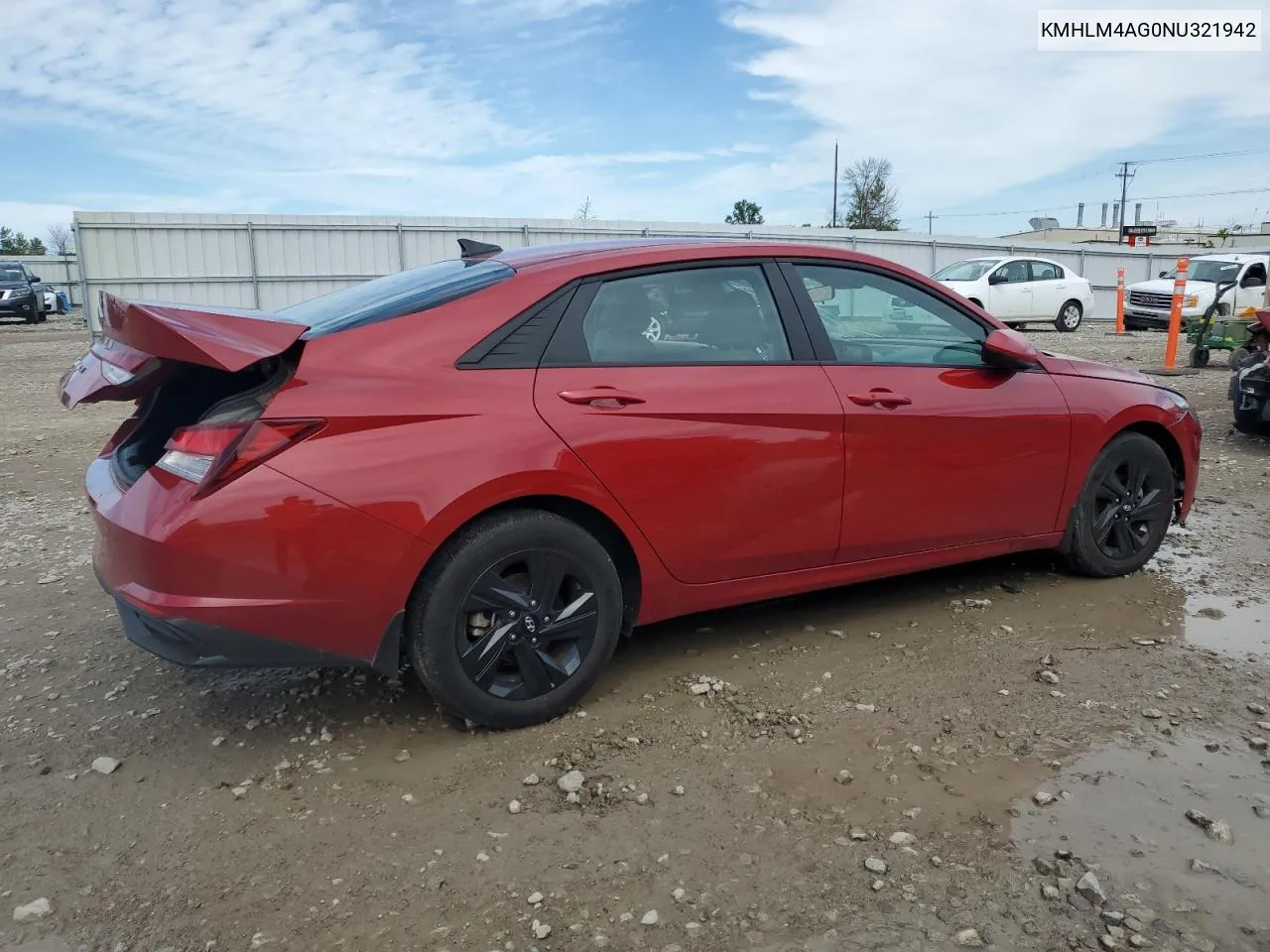 KMHLM4AG0NU321942 2022 Hyundai Elantra Sel