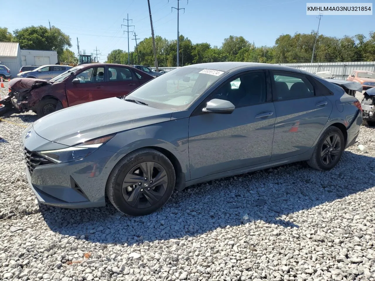 2022 Hyundai Elantra Sel VIN: KMHLM4AG3NU321854 Lot: 69956124