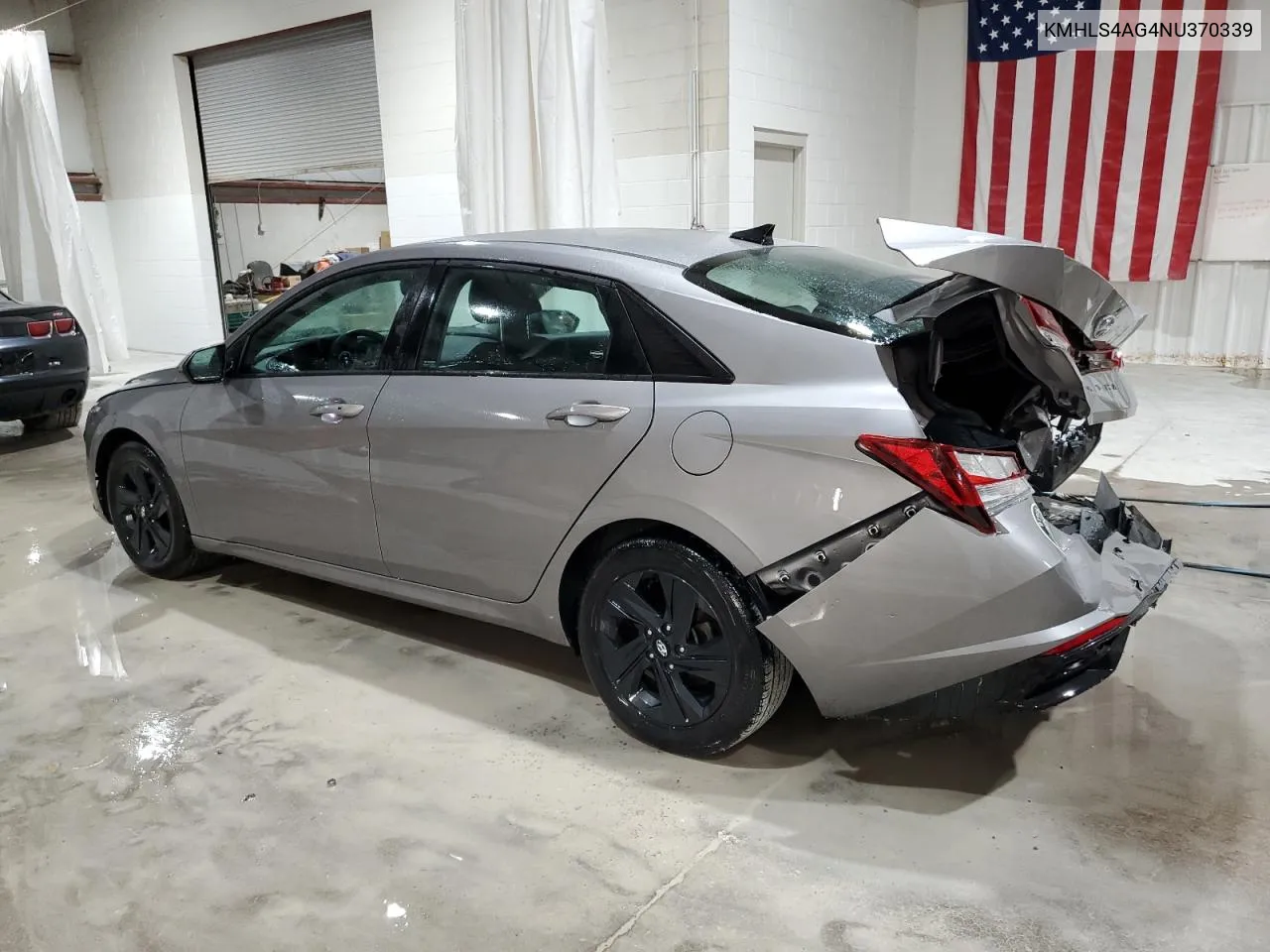 2022 Hyundai Elantra Sel VIN: KMHLS4AG4NU370339 Lot: 70654674