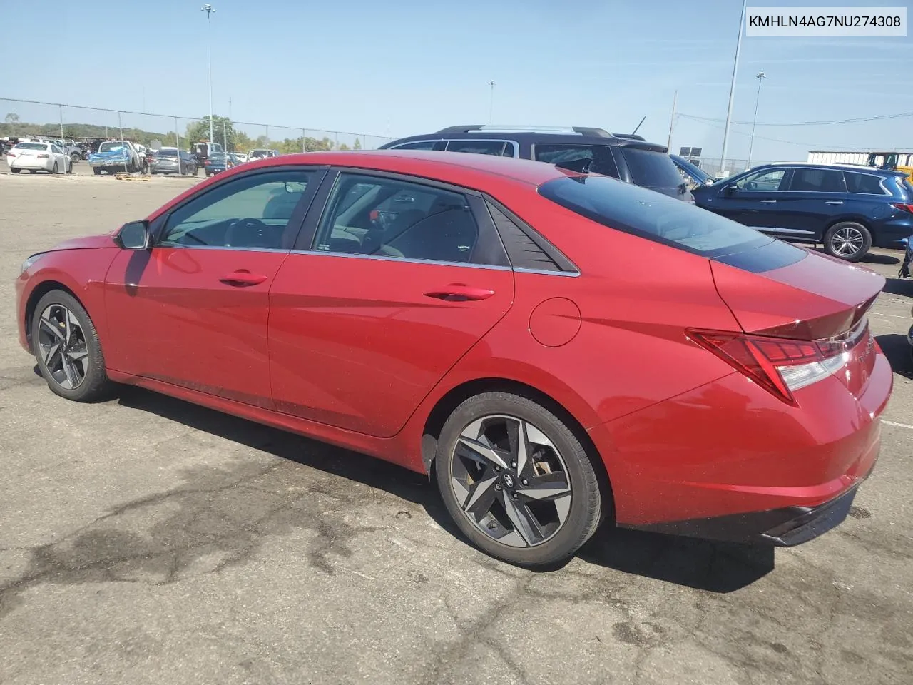 KMHLN4AG7NU274308 2022 Hyundai Elantra Sel