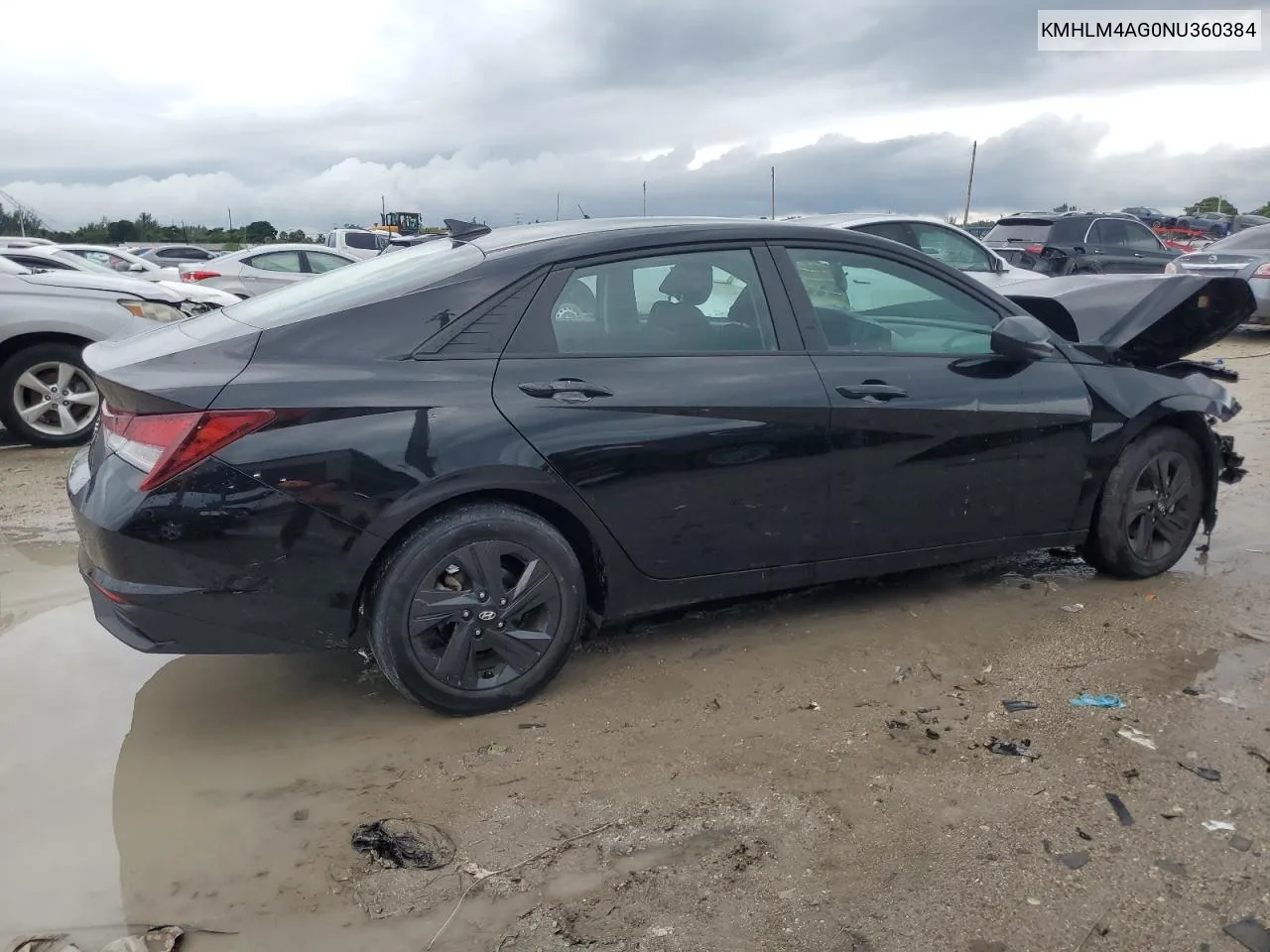 2022 Hyundai Elantra Sel VIN: KMHLM4AG0NU360384 Lot: 70969064