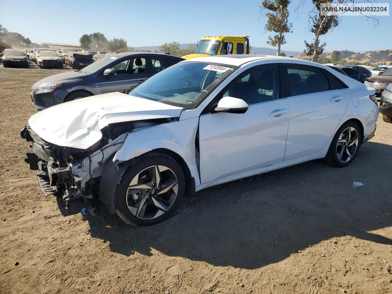 2022 Hyundai Elantra Limited VIN: KMHLN4AJ8NU032204 Lot: 71245944