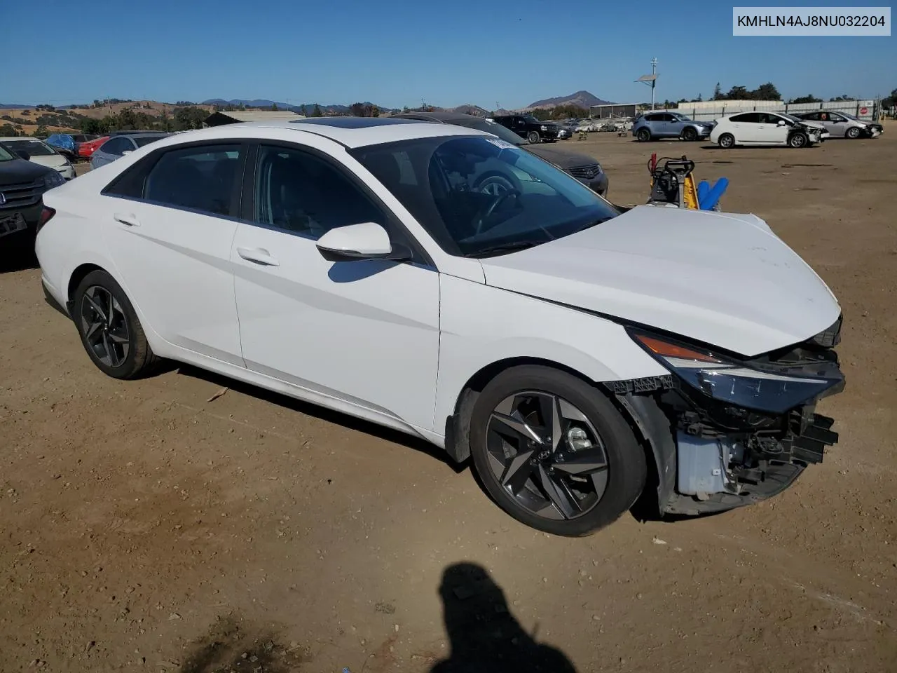 2022 Hyundai Elantra Limited VIN: KMHLN4AJ8NU032204 Lot: 71245944