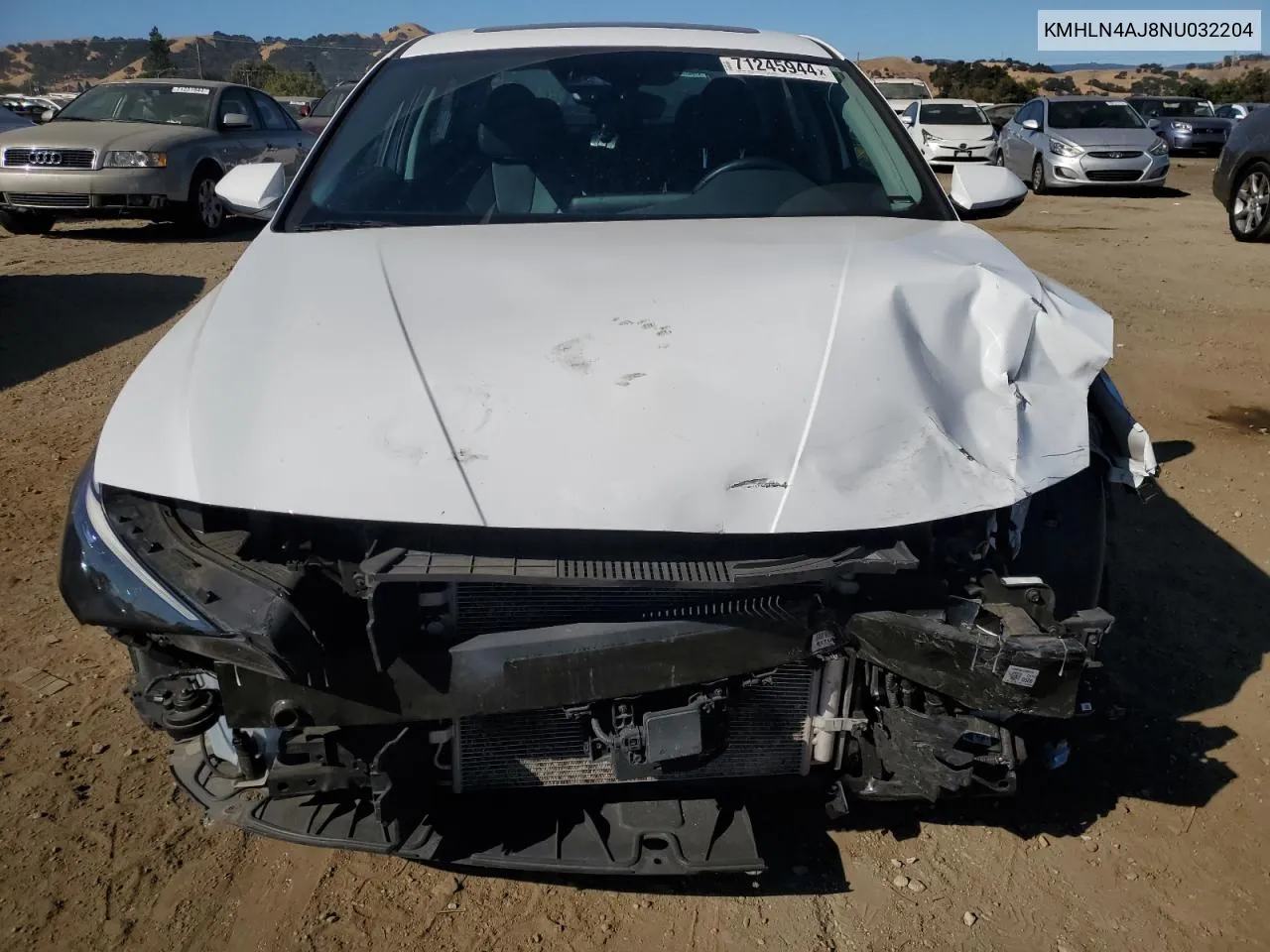 2022 Hyundai Elantra Limited VIN: KMHLN4AJ8NU032204 Lot: 71245944