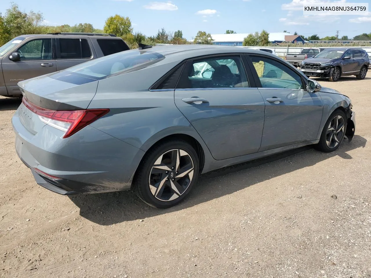 2022 Hyundai Elantra Sel VIN: KMHLN4AG8NU364759 Lot: 71448524