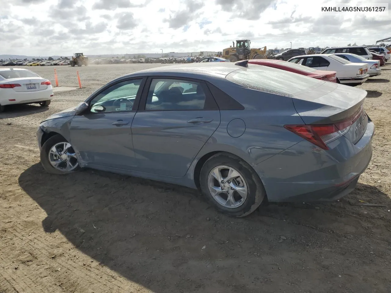 2022 Hyundai Elantra Se VIN: KMHLL4AG5NU361257 Lot: 71684444