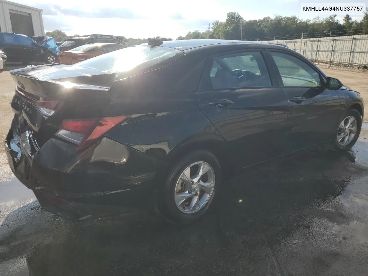 2022 Hyundai Elantra Se VIN: KMHLL4AG4NU337757 Lot: 72031674