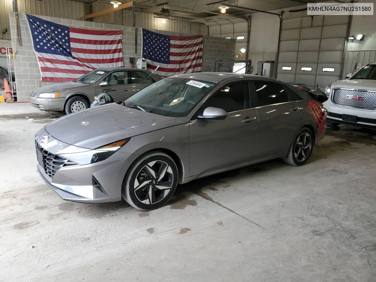 2022 Hyundai Elantra Sel VIN: KMHLN4AG7NU251580 Lot: 72344644