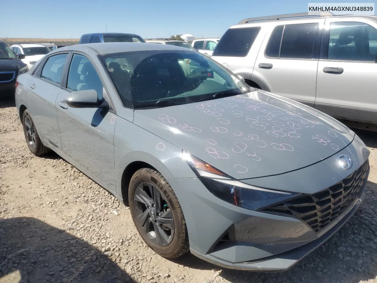 2022 Hyundai Elantra Sel VIN: KMHLM4AGXNU348839 Lot: 72414404