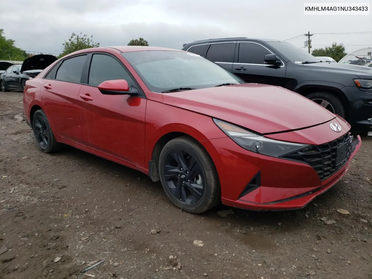 2022 Hyundai Elantra Sel VIN: KMHLM4AG1NU343433 Lot: 72571544