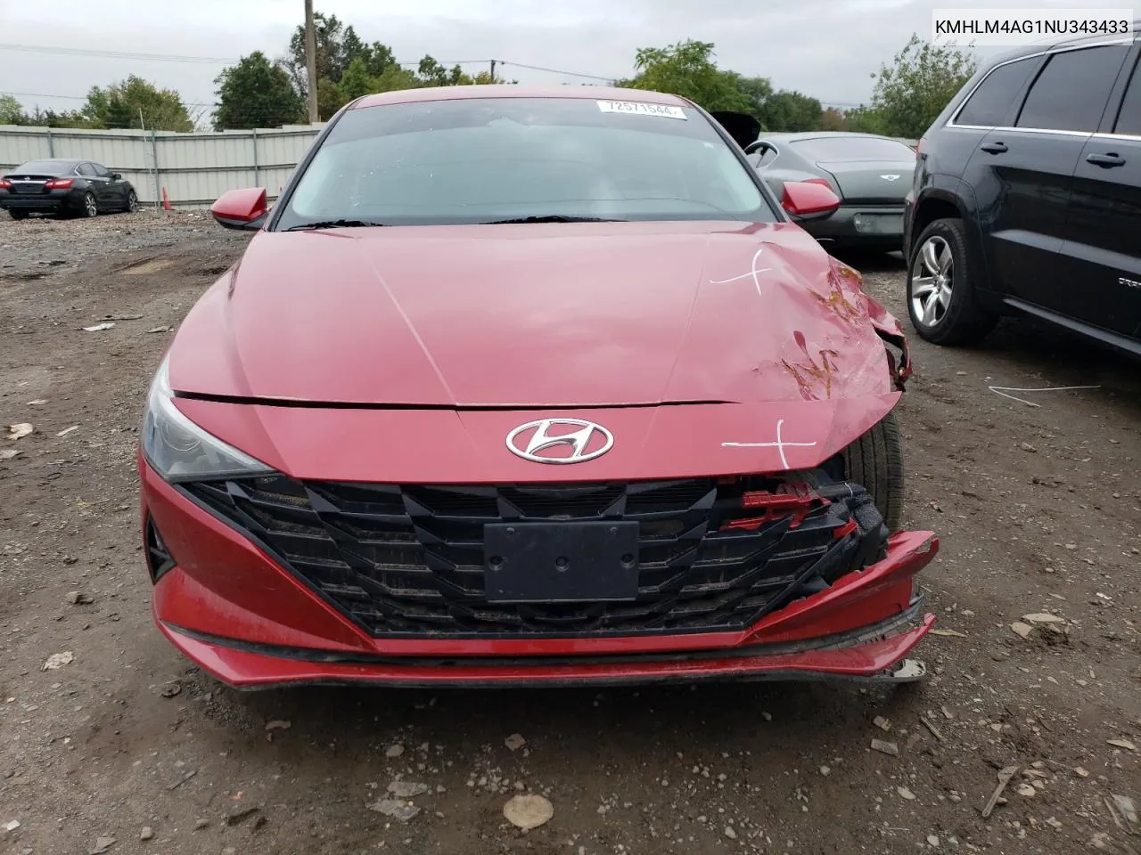 2022 Hyundai Elantra Sel VIN: KMHLM4AG1NU343433 Lot: 72571544