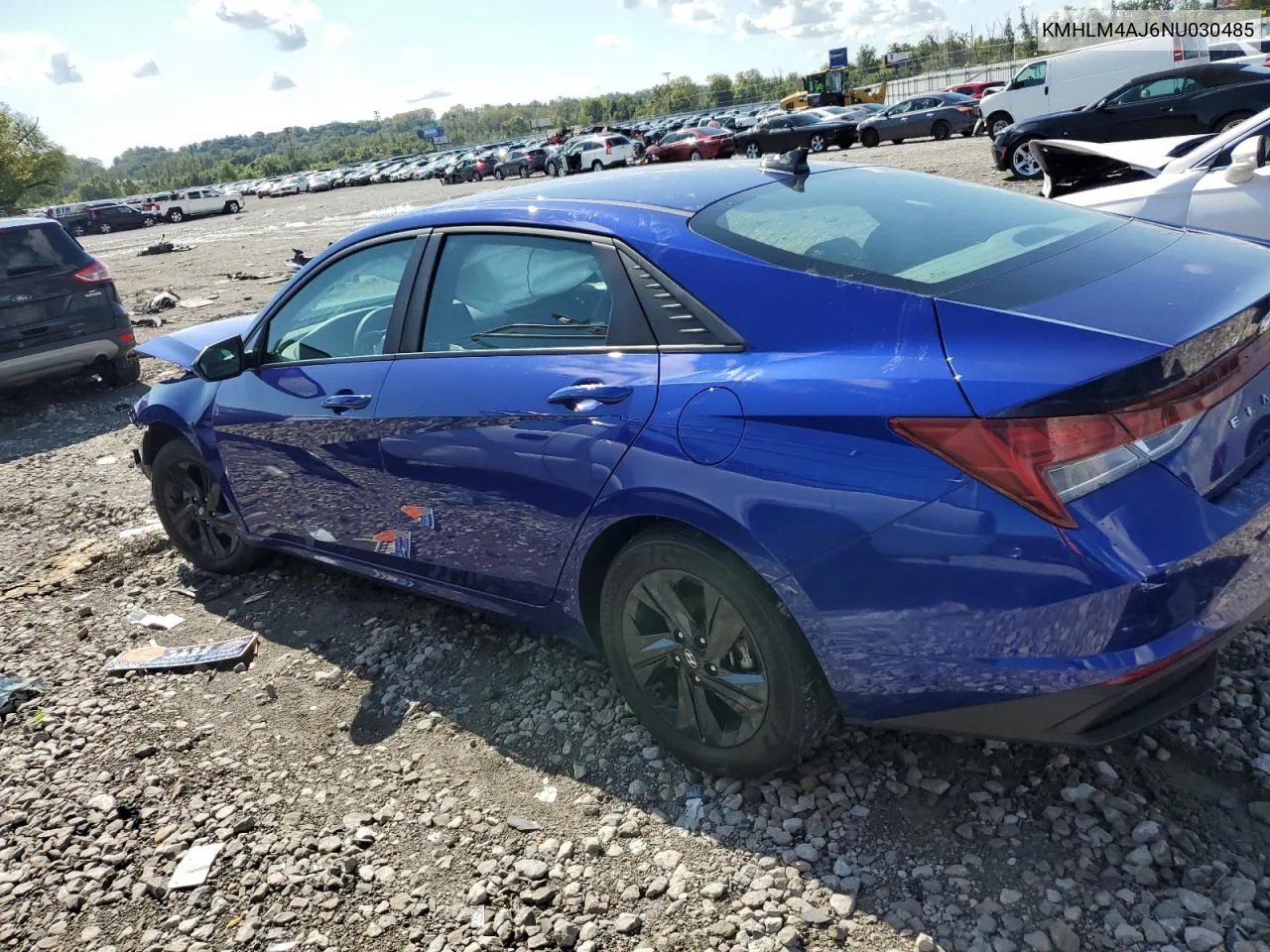 KMHLM4AJ6NU030485 2022 Hyundai Elantra Blue