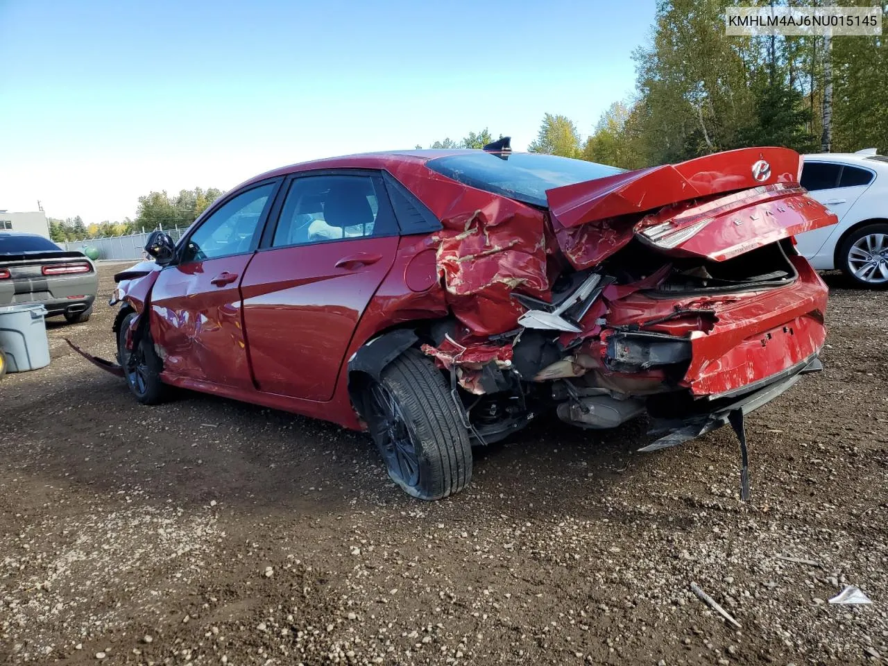 KMHLM4AJ6NU015145 2022 Hyundai Elantra Blue