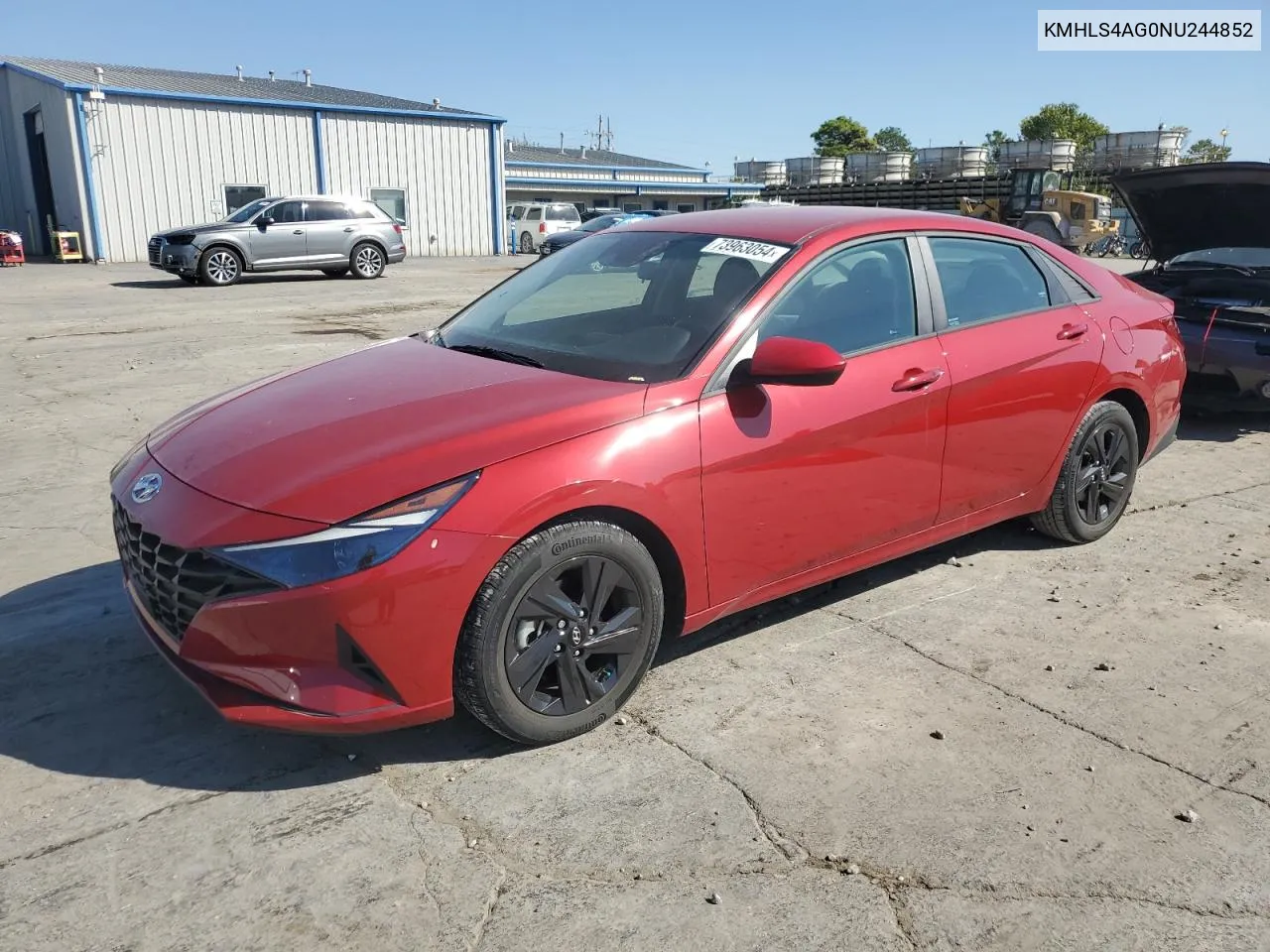 2022 Hyundai Elantra Sel VIN: KMHLS4AG0NU244852 Lot: 73963054