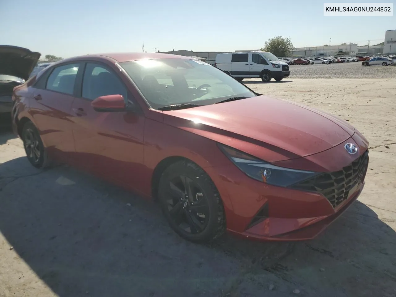 2022 Hyundai Elantra Sel VIN: KMHLS4AG0NU244852 Lot: 73963054