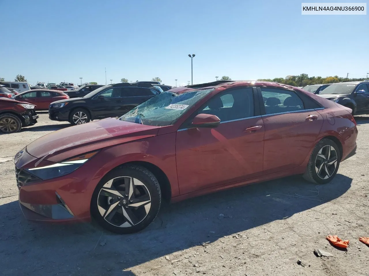 2022 Hyundai Elantra Sel VIN: KMHLN4AG4NU366900 Lot: 74235274