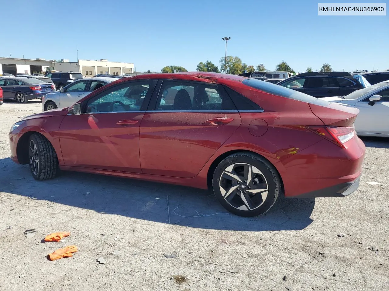 2022 Hyundai Elantra Sel VIN: KMHLN4AG4NU366900 Lot: 74235274