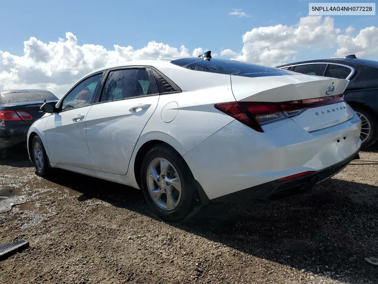 2022 Hyundai Elantra Se VIN: 5NPLL4AG4NH077228 Lot: 74377264