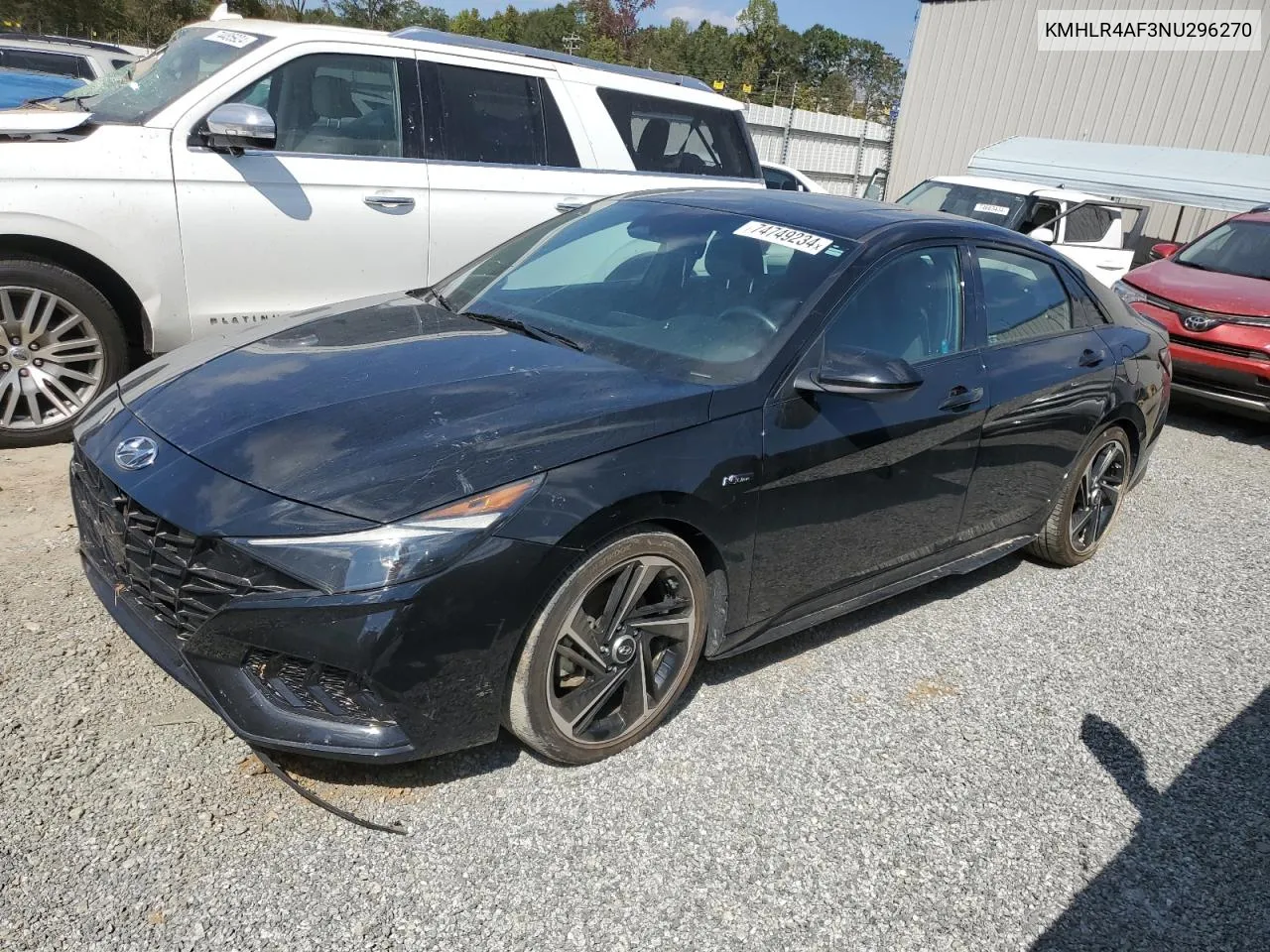 2022 Hyundai Elantra N Line VIN: KMHLR4AF3NU296270 Lot: 74749234