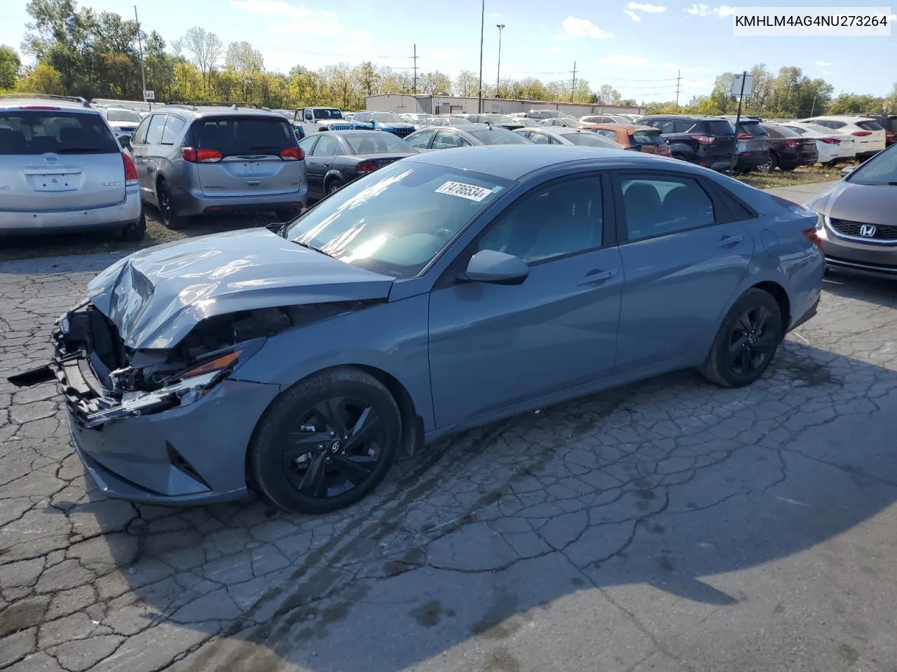 2022 Hyundai Elantra Sel VIN: KMHLM4AG4NU273264 Lot: 74786534