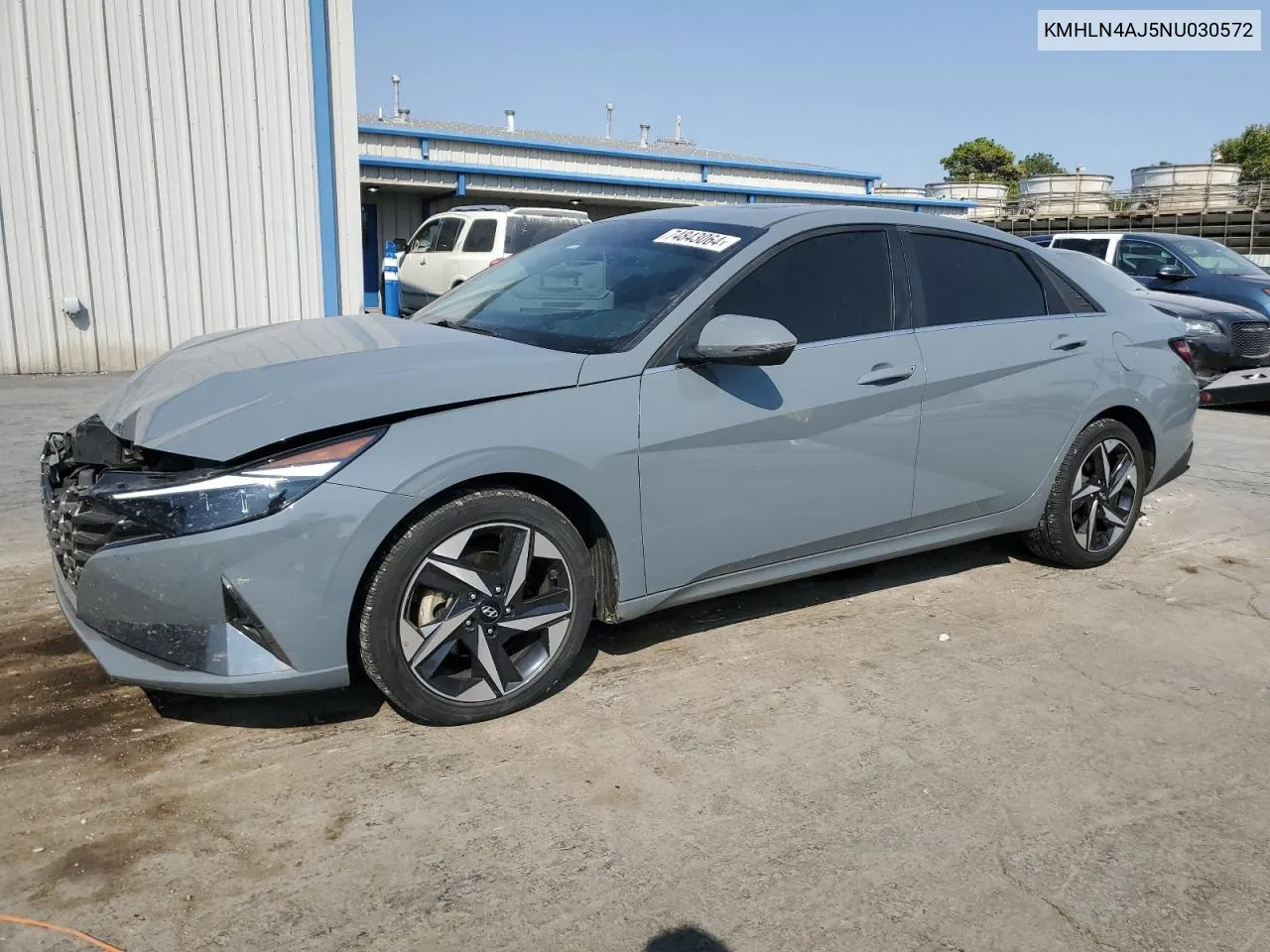 2022 Hyundai Elantra Limited VIN: KMHLN4AJ5NU030572 Lot: 74843064