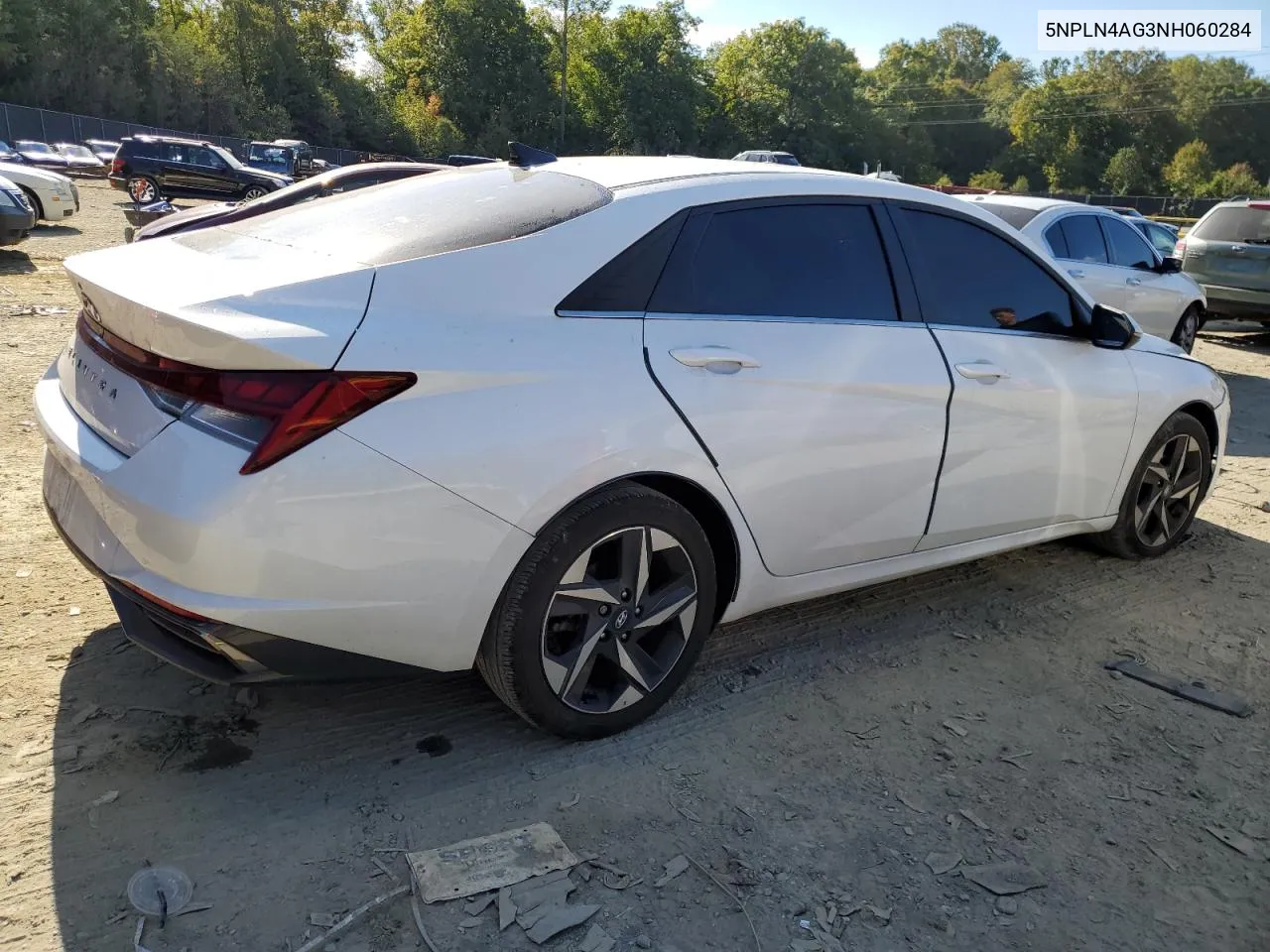 2022 Hyundai Elantra Sel VIN: 5NPLN4AG3NH060284 Lot: 75164034