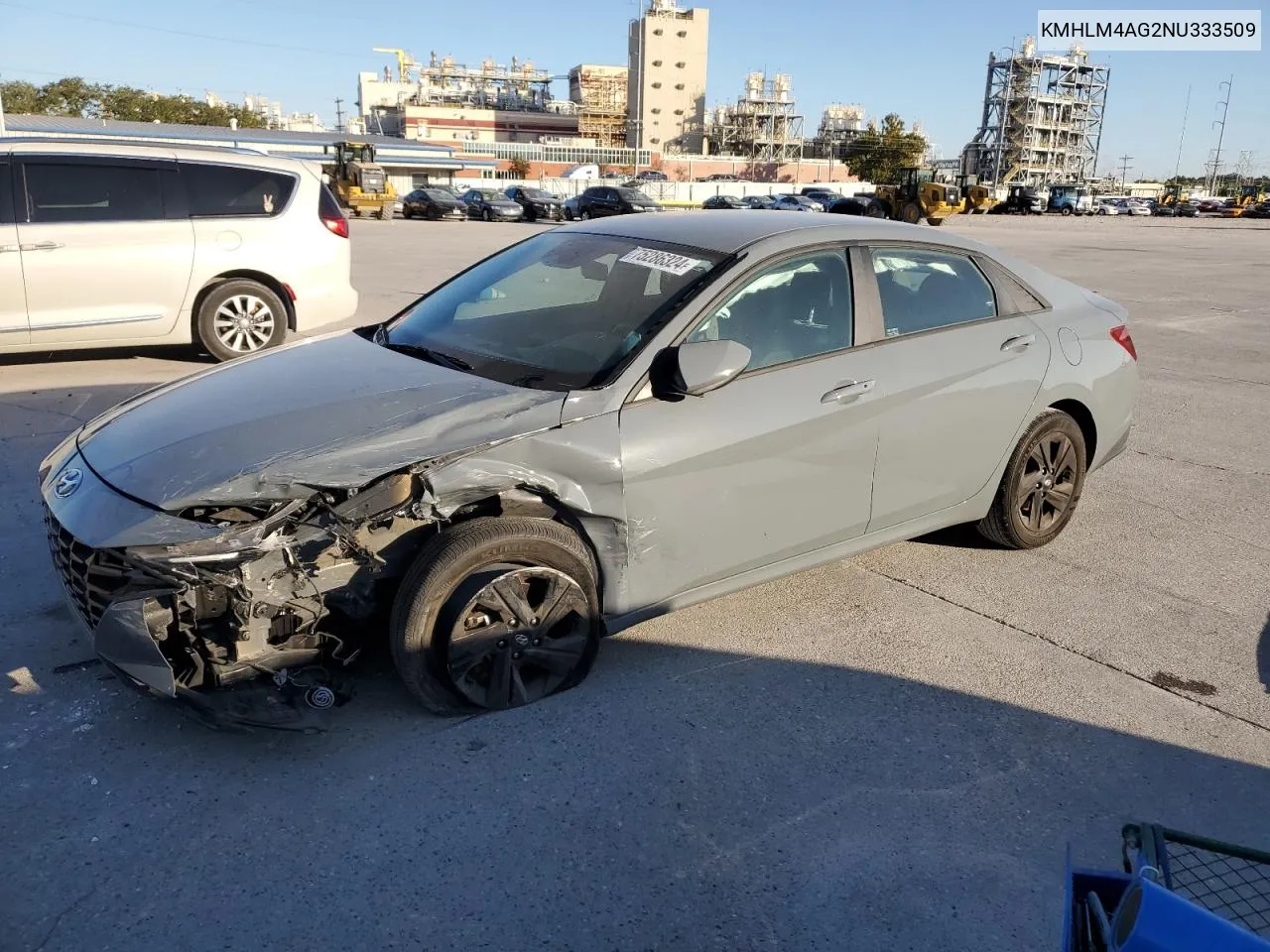 2022 Hyundai Elantra Sel VIN: KMHLM4AG2NU333509 Lot: 75286324