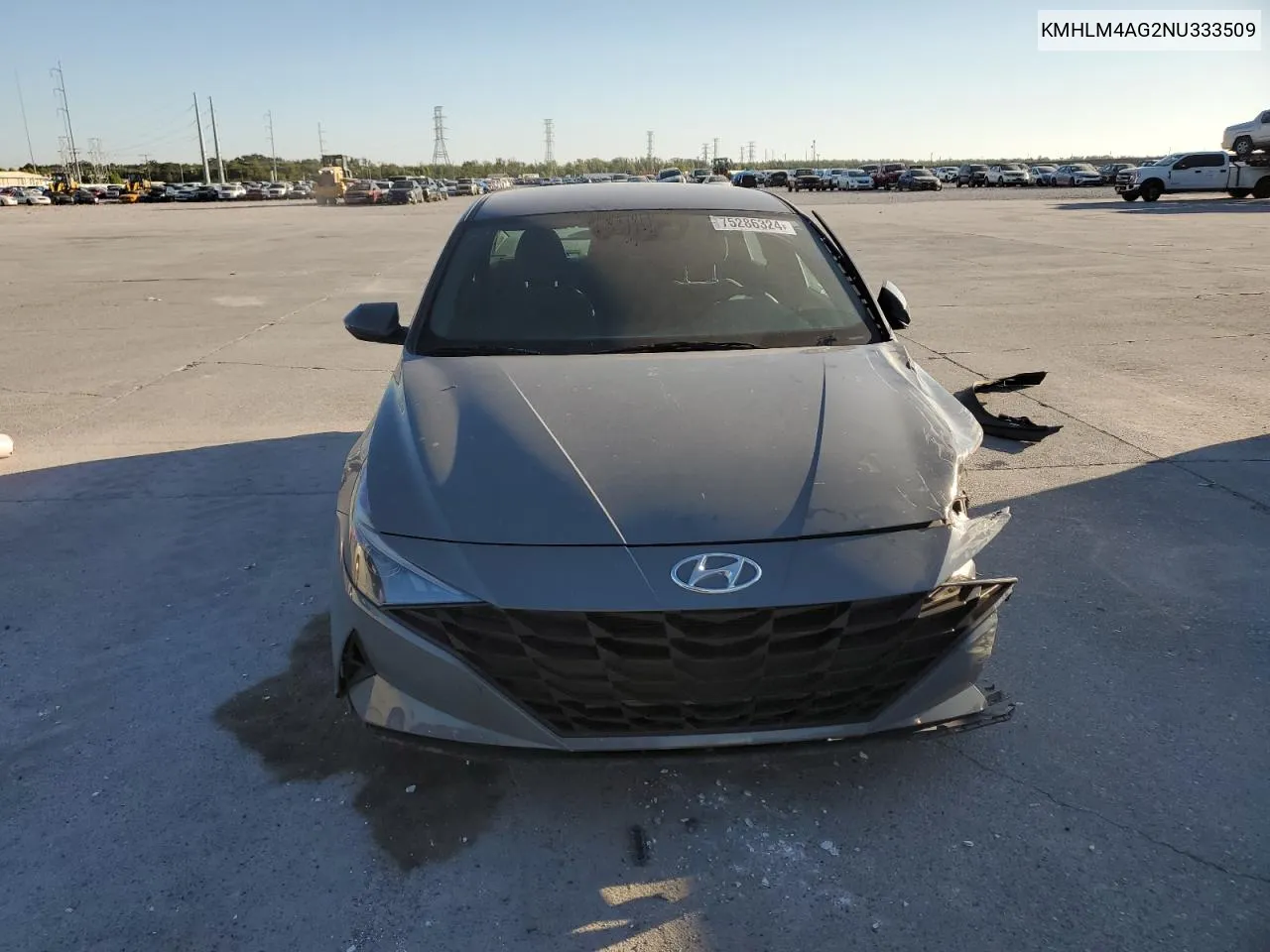 2022 Hyundai Elantra Sel VIN: KMHLM4AG2NU333509 Lot: 75286324