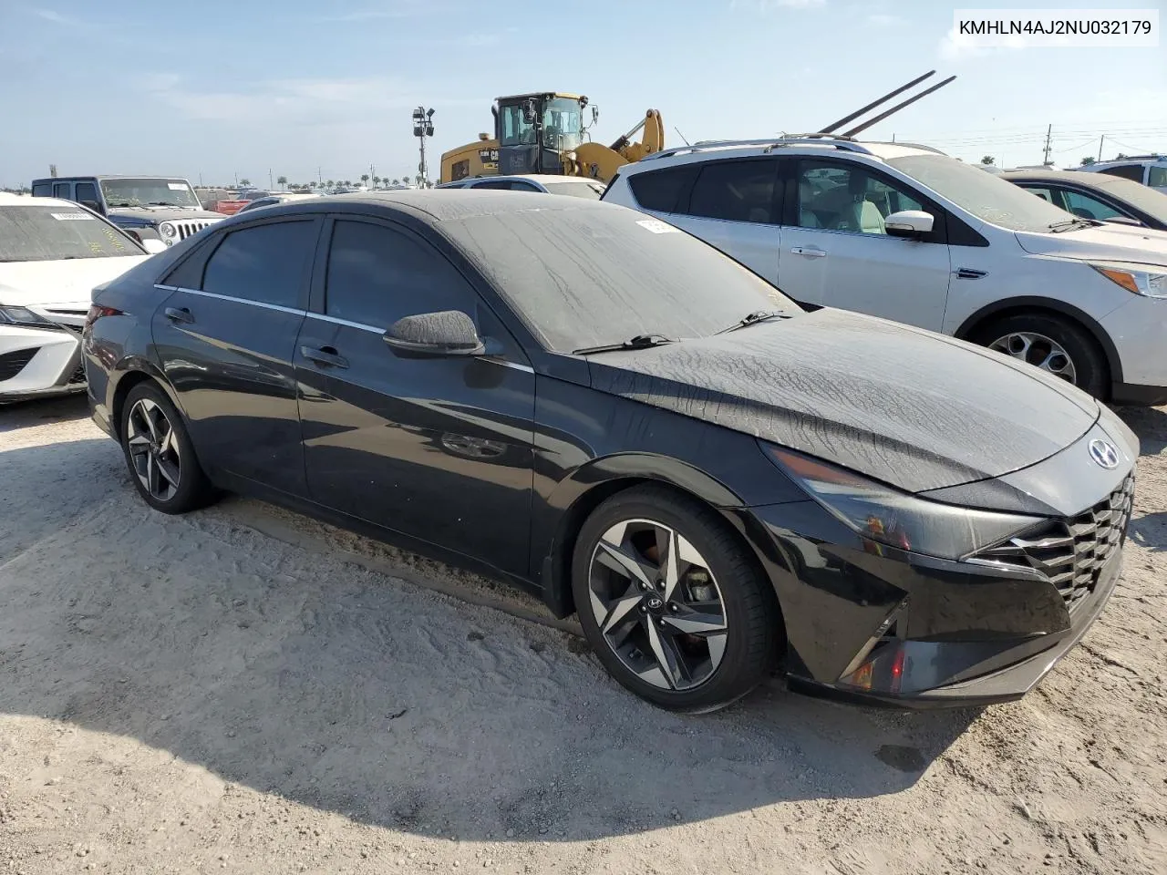 2022 Hyundai Elantra Limited VIN: KMHLN4AJ2NU032179 Lot: 76165994