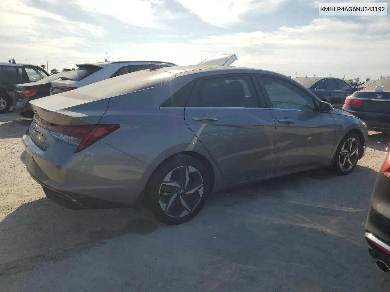 KMHLP4AG6NU343192 2022 Hyundai Elantra Limited