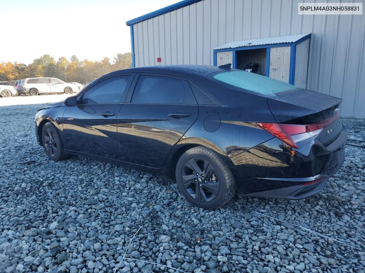 2022 Hyundai Elantra Sel VIN: 5NPLM4AG3NH058831 Lot: 76770804