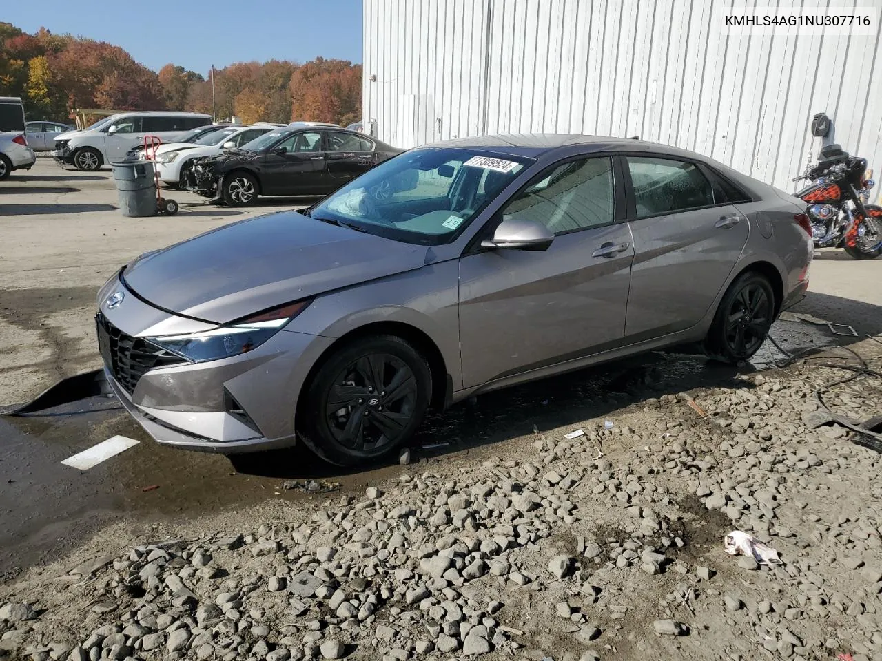 2022 Hyundai Elantra Sel VIN: KMHLS4AG1NU307716 Lot: 77309524