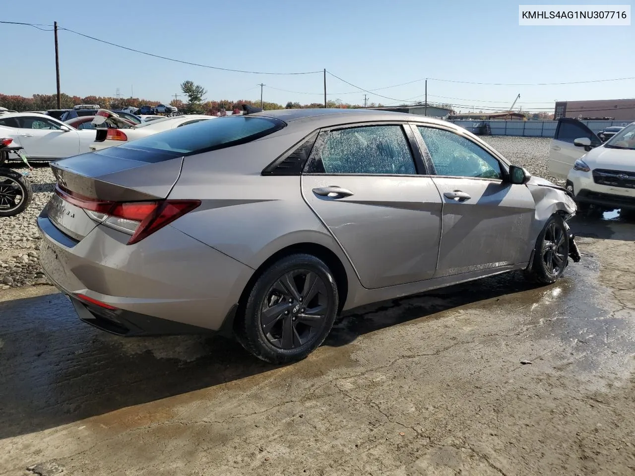 2022 Hyundai Elantra Sel VIN: KMHLS4AG1NU307716 Lot: 77309524