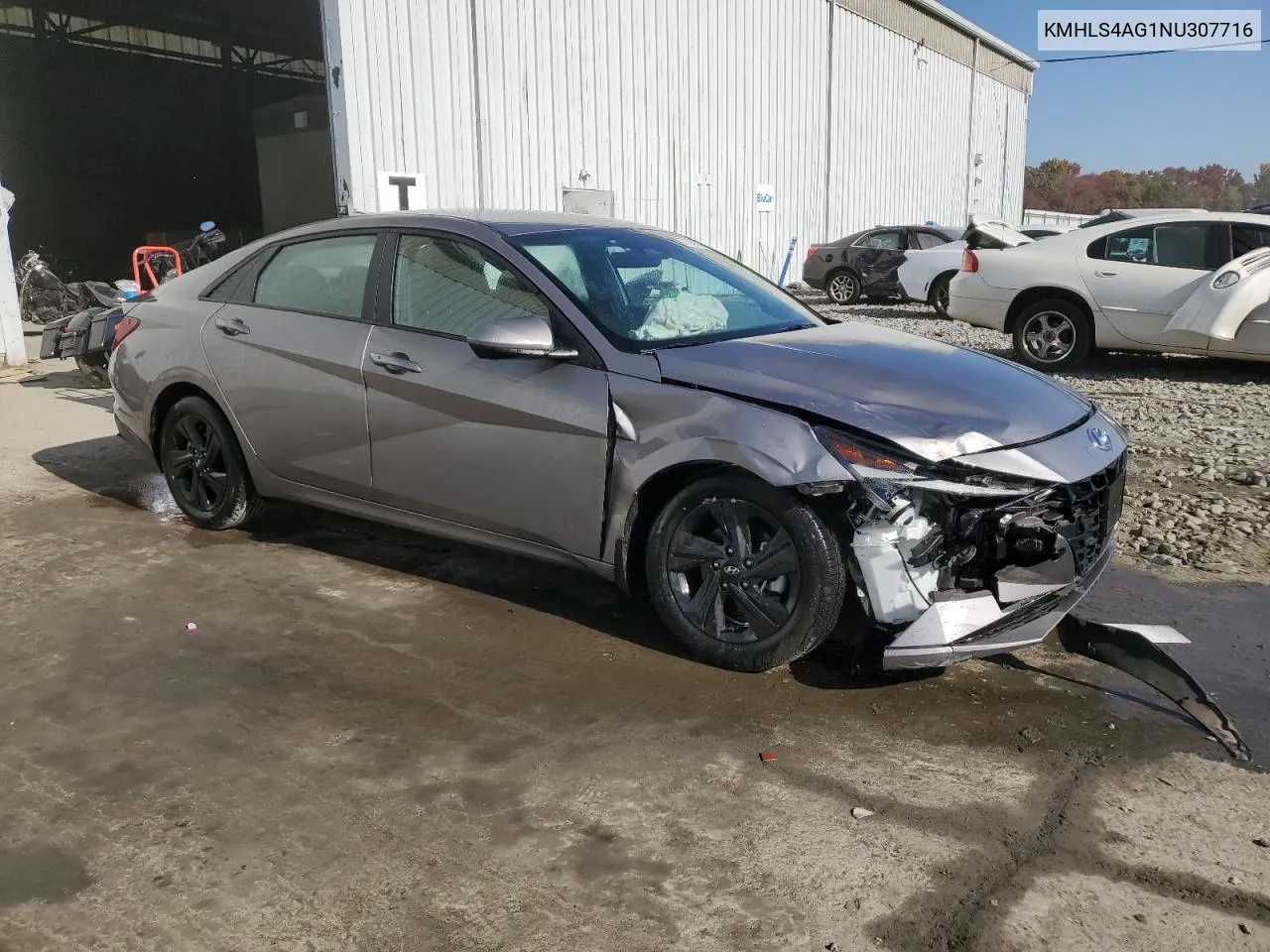 2022 Hyundai Elantra Sel VIN: KMHLS4AG1NU307716 Lot: 77309524