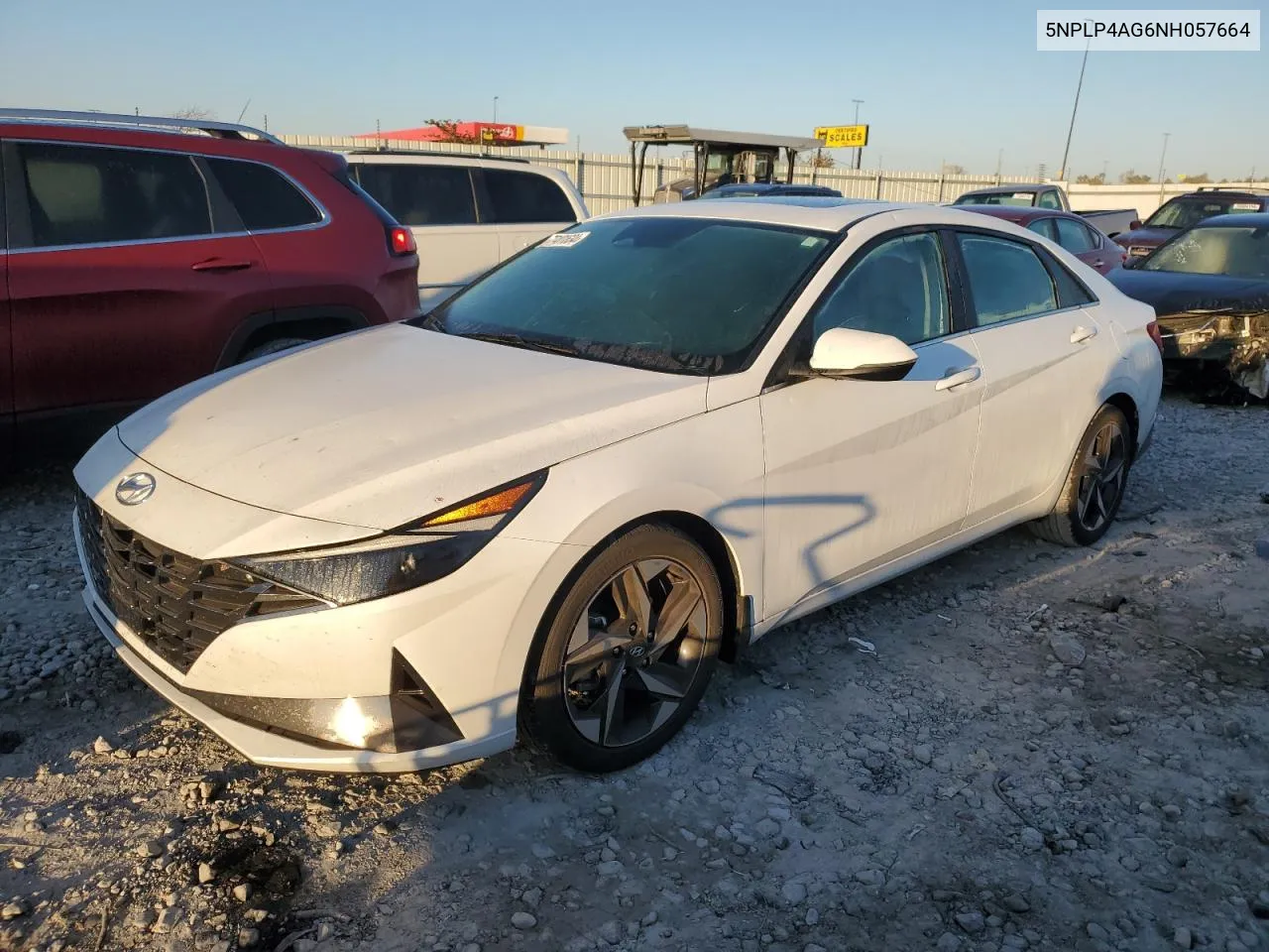 2022 Hyundai Elantra Limited VIN: 5NPLP4AG6NH057664 Lot: 77401634