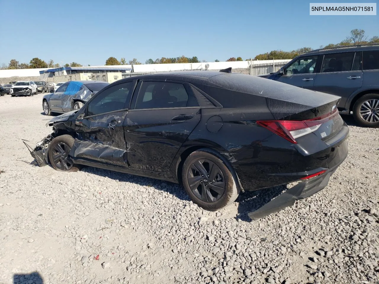 2022 Hyundai Elantra Sel VIN: 5NPLM4AG5NH071581 Lot: 77405474