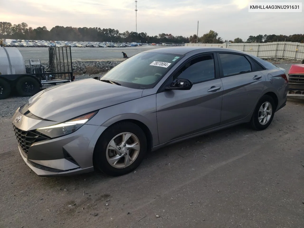 2022 Hyundai Elantra Se VIN: KMHLL4AG3NU291631 Lot: 78070694