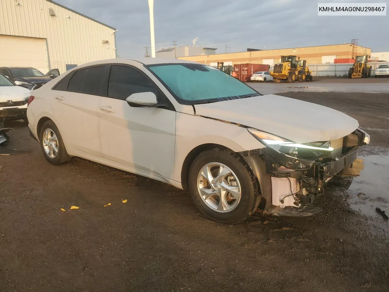 2022 Hyundai Elantra Sel VIN: KMHLM4AG0NU298467 Lot: 78375054