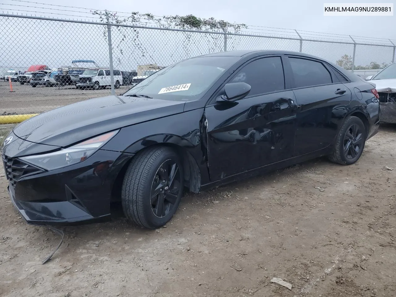 2022 Hyundai Elantra Sel VIN: KMHLM4AG9NU289881 Lot: 78646414