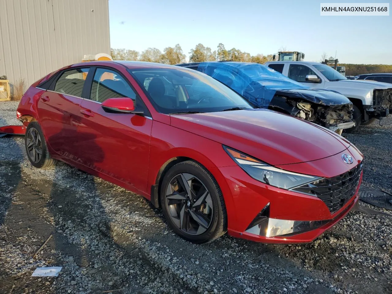 2022 Hyundai Elantra Sel VIN: KMHLN4AGXNU251668 Lot: 79863764