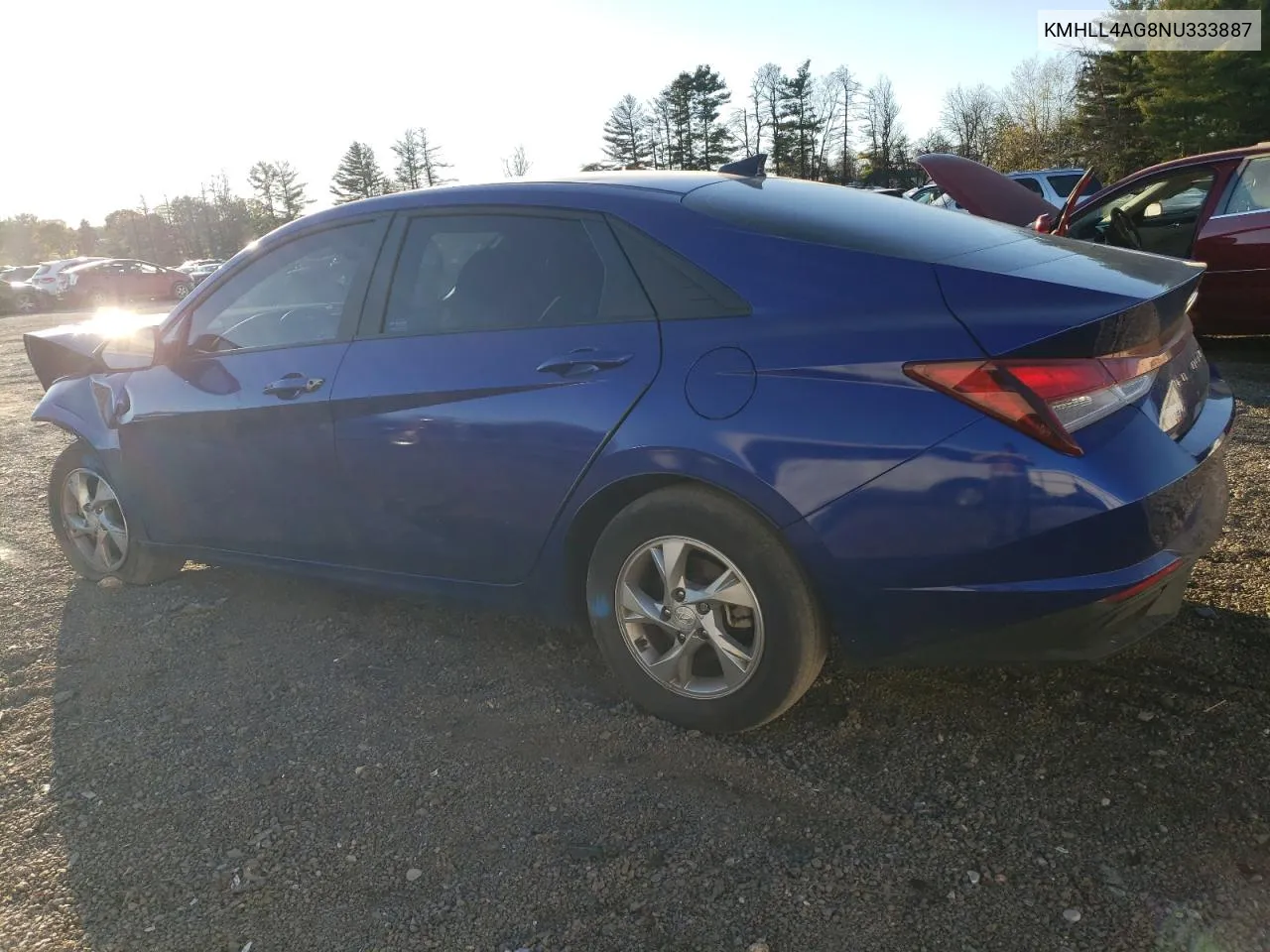 2022 Hyundai Elantra Se VIN: KMHLL4AG8NU333887 Lot: 80339054