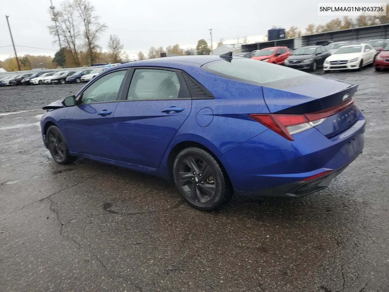 2022 Hyundai Elantra Sel VIN: 5NPLM4AG1NH063736 Lot: 80585674