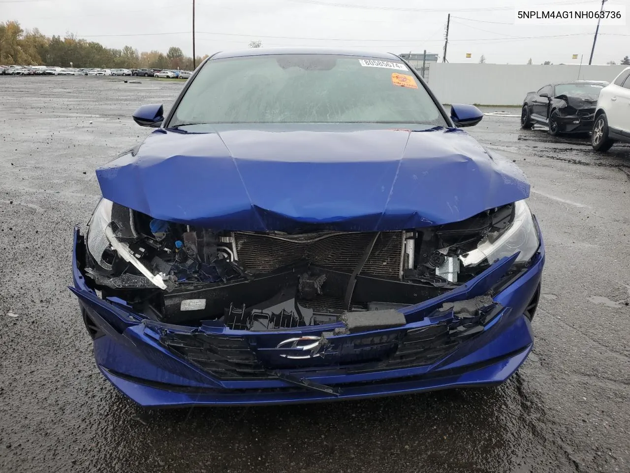 2022 Hyundai Elantra Sel VIN: 5NPLM4AG1NH063736 Lot: 80585674